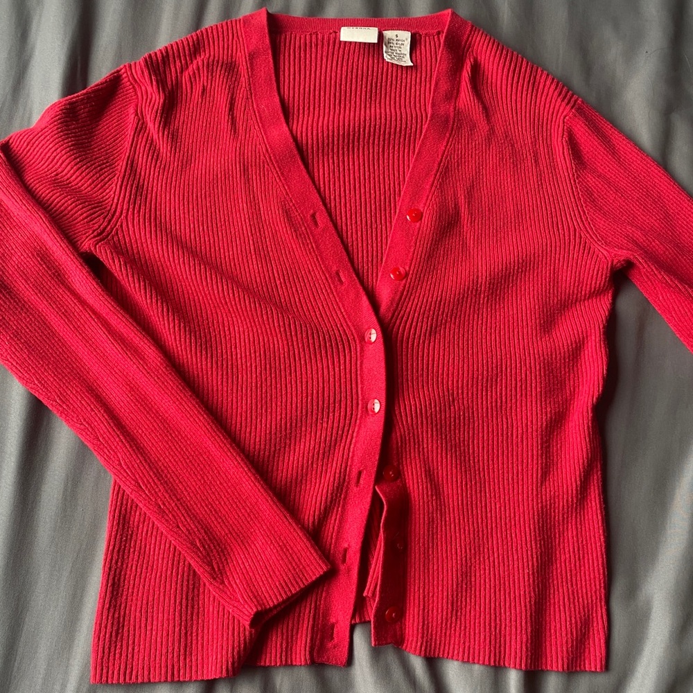 Merona red cardigan